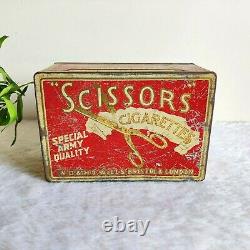 1930s Vintage Scissors Special Army Quality Cigarette Old Tin Box England CG330