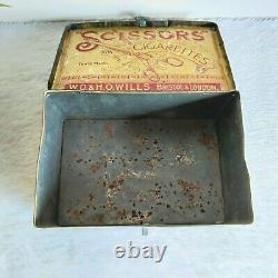 1930s Vintage WD & HO Wills Scissors Cigarette Advertising Tin Box England CG328