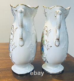 2 Vintage Royal Fenton Genuine Ware Staffordshire Vases England Discontinued 8H