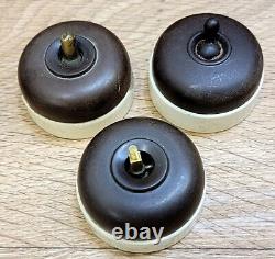 3 Pc Vintage Collectible Electrical Porcelain British Made VITREOUS 250 V Switch