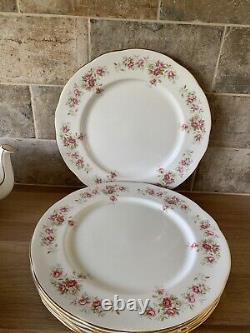 33pc Duchess Bone China June Bouquet Pink Rose Floral Dinner set For 6