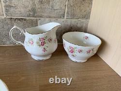 33pc Duchess Bone China June Bouquet Pink Rose Floral Dinner set For 6