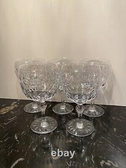 5 Vintage Harbridge Crystal Stem Wine Glasses Goblets 6 England