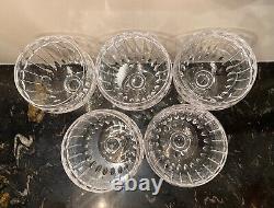 5 Vintage Harbridge Crystal Stem Wine Glasses Goblets 6 England