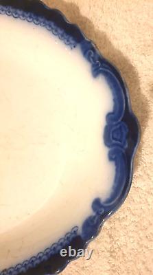 Antique Flow-Blue Platter by WH GRINDLEY&CO England, Vintage Porcelain from 1890