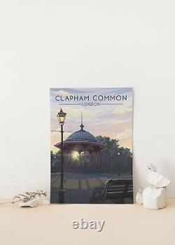Clapham Common London Travel Poster Framed Vintage Bucket List Prints