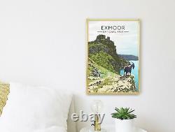 Exmoor National Park Travel Poster Framed Vintage Bucket List Prints