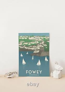 Fowey Cornwall Travel Poster Framed Vintage Bucket List Prints