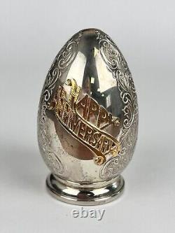 Home Decor Heavy Vintage Collectible Silver Plated Desk Souvenir Egg, England