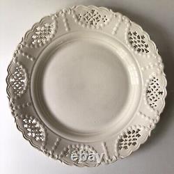 Leedsware Pierced Creamware Dinner Plate Leeds Pottery England 10.75 Vintage