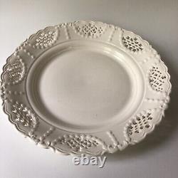 Leedsware Pierced Creamware Dinner Plate Leeds Pottery England 10.75 Vintage