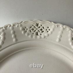 Leedsware Pierced Creamware Dinner Plate Leeds Pottery England 10.75 Vintage