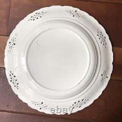 Leedsware Pierced Creamware Dinner Plate Leeds Pottery England 10.75 Vintage