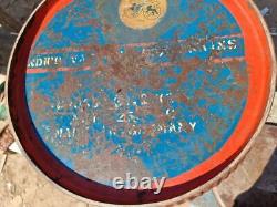 Original 1900's Old Vintage Antique Rare Oil Iron Lidded Drum / Barrel ENGLAND