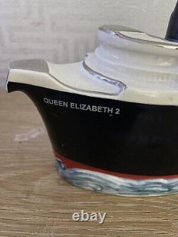 Rare HTF Vintage Racing Teapots Sadler England Queen Mary 2 Cunard Teapot EUC
