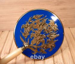 Rare Vintage Pygmalion Brass Set Hand Mirror and Powder Compact, Made in England