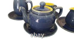Rare vintage tea set Denby Cottage Blue England Small Stoneware, 1960s vintage