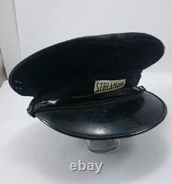 STREAMLINE Coach Bus Conductor Cap England Vintage Collectible Black Cloth Men's