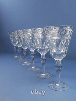 Six Rare Vintage Stuart Crystal Dessert Fortified Wine Glasses Edwardian Pattern