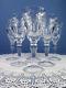 Six Rare Vintage Stuart Crystal Liqueur Glasses Edwardian Pattern Leaves Berries