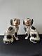 Straffordshire Porcelain MID 19thC Black White SPANIEL DOG Set Mantle Decor Vtg