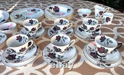 Superb Vintage Royal Albert Masquerade Bone China England Tea Set Lot of 44 Pcs
