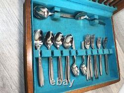 VINTAGE 44 Piece Mid Century CUTLERY CANTEEN by Monogram Sheffield England