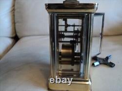 VINTAGE HENLEY ENGLAND BRASS CASED CARRIAGE CLOCK GWO VGC Made in England