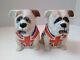 VINTAGE MANOR COLLACTABLES STAFFORDSHIRE ENGLAND 2 BRITISH BULLDOGS WithCIGAR