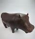 VINTAGE OMERSA Made in England Brown Leather Hippopotamus Footrest Abercrombie