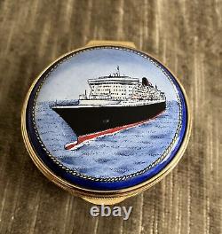 VTG Staffordshire Enamel Trinket, Made In England, Exclusive For Queen Mary 2