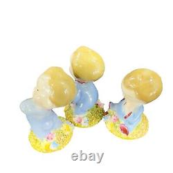 Vintage 1940s Wynken Blynken Nod Wade England Figurines Set 3 Porcelain Decor