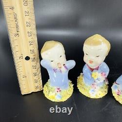 Vintage 1940s Wynken Blynken Nod Wade England Figurines Set 3 Porcelain Decor