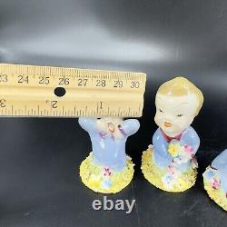 Vintage 1940s Wynken Blynken Nod Wade England Figurines Set 3 Porcelain Decor