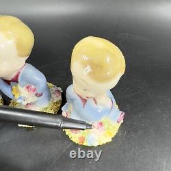 Vintage 1940s Wynken Blynken Nod Wade England Figurines Set 3 Porcelain Decor