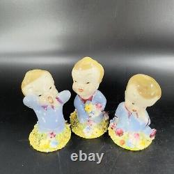 Vintage 1940s Wynken Blynken Nod Wade England Figurines Set 3 Porcelain Decor