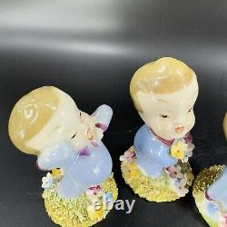 Vintage 1940s Wynken Blynken Nod Wade England Figurines Set 3 Porcelain Decor