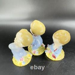 Vintage 1940s Wynken Blynken Nod Wade England Figurines Set 3 Porcelain Decor