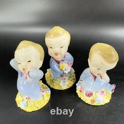 Vintage 1940s Wynken Blynken Nod Wade England Figurines Set 3 Porcelain Decor