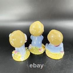 Vintage 1940s Wynken Blynken Nod Wade England Figurines Set 3 Porcelain Decor