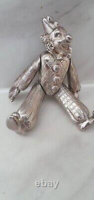 Vintage 1995 Articulated Silver Plated Clown By Kitney & Co Made In England
