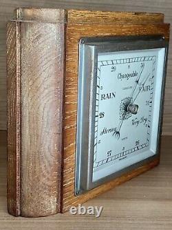 Vintage Barometer with Oak case from Harrods England