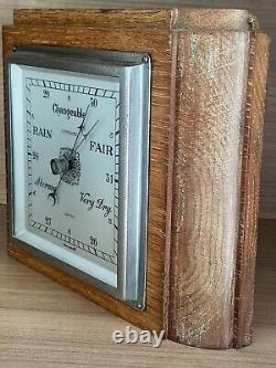 Vintage Barometer with Oak case from Harrods England