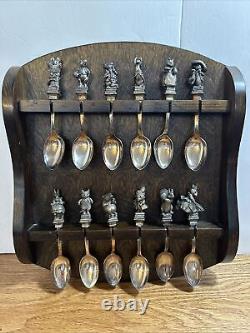 Vintage Beatrix Potter Spoons Set of 12 with Display Rack New England Collectors
