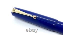 Vintage Blackbird 5275 Fountain Pen In Solid Blue Springy 14k Medium Nib England