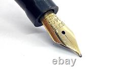 Vintage Blackbird 5275 Fountain Pen In Solid Blue Springy 14k Medium Nib England