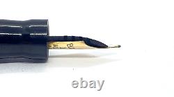 Vintage Blackbird 5275 Fountain Pen In Solid Blue Springy 14k Medium Nib England