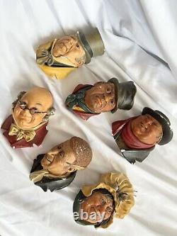 Vintage Bossons Chalkware heads England 1964 wall figurines collectables