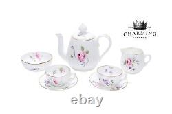 Vintage CROWN STAFFORDSHIRE England Porcelain Floral Miniature Tea Set 7pc