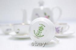 Vintage CROWN STAFFORDSHIRE England Porcelain Floral Miniature Tea Set 7pc